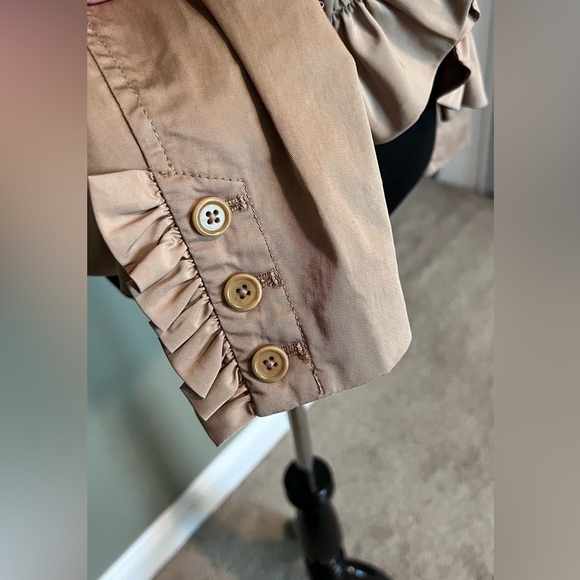 J. Crew Khaki Ruffled Chino Blazer size 2 - Picture 8 of 15